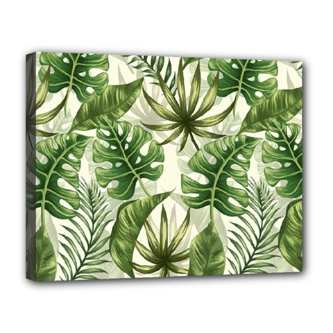 Tropical Leaves Canvas 14  X 11  (stretched) by goljakoff