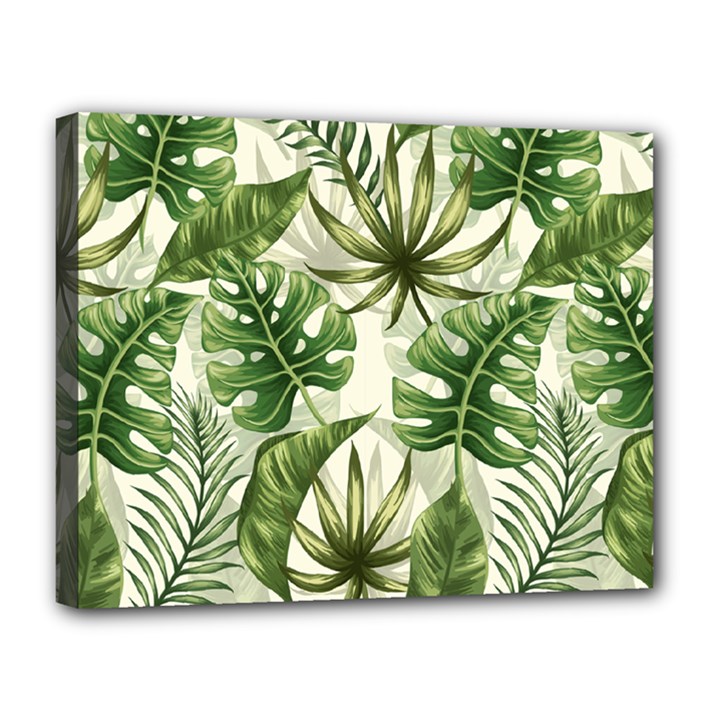 Tropical leaves Canvas 14  x 11  (Stretched)