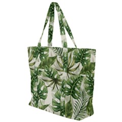 Tropical Leaves Zip Up Canvas Bag by goljakoff