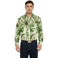 Tropical Leaves Men s Long Sleeve Pocket Shirt  by goljakoff