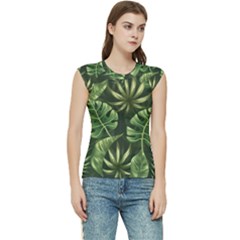 Green Tropical Leaves Women s Raglan Cap Sleeve Tee by goljakoff