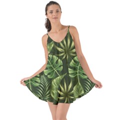 Green Tropical Leaves Love The Sun Cover Up by goljakoff