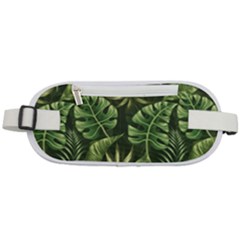 Green Tropical Leaves Rounded Waist Pouch by goljakoff