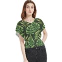 Green tropical leaves Butterfly Chiffon Blouse View1