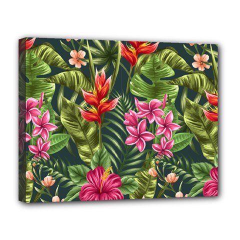 Tropic Flowers Canvas 14  X 11  (stretched) by goljakoff