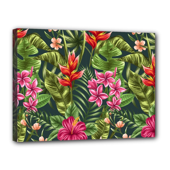 Tropic flowers Canvas 16  x 12  (Stretched)