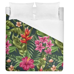 Tropic Flowers Duvet Cover (queen Size) by goljakoff