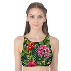 Tropic Flowers Tank Bikini Top by goljakoff