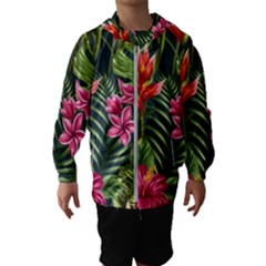 Tropic Flowers Kids  Hooded Windbreaker by goljakoff