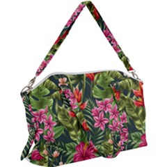 Tropic Flowers Canvas Crossbody Bag