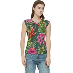 Tropic Flowers Women s Raglan Cap Sleeve Tee by goljakoff