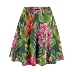 Tropic Flowers High Waist Skirt by goljakoff