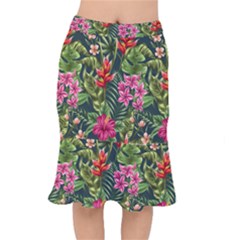 Tropic Flowers Short Mermaid Skirt by goljakoff