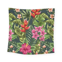 Tropic Flowers Square Tapestry (small) by goljakoff