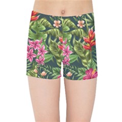 Tropic Flowers Kids  Sports Shorts by goljakoff