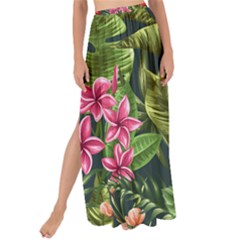 Tropic Flowers Maxi Chiffon Tie-up Sarong by goljakoff