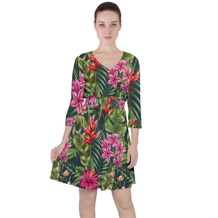 Tropic flowers Ruffle Dress