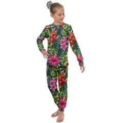 Tropic Flowers Kids  Long Sleeve Set  by goljakoff