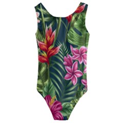 Tropic Flowers Kids  Cut-out Back One Piece Swimsuit by goljakoff