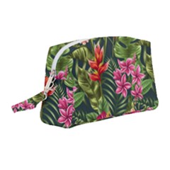 Tropic Flowers Wristlet Pouch Bag (medium) by goljakoff