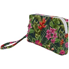 Tropic Flowers Wristlet Pouch Bag (small) by goljakoff