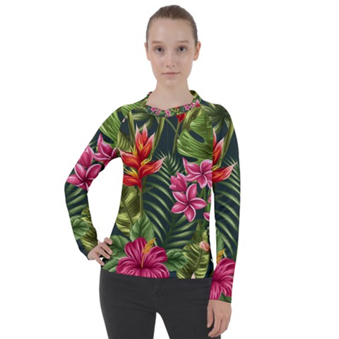 Tropic Flowers Women s Pique Long Sleeve Tee by goljakoff