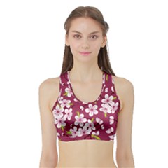 Cherry Blossom Sports Bra With Border by goljakoff