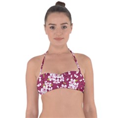 Cherry Blossom Halter Bandeau Bikini Top by goljakoff