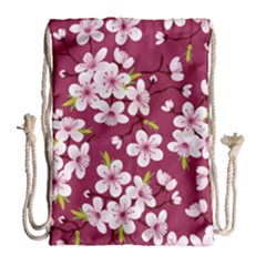 Cherry Blossom Drawstring Bag (large) by goljakoff