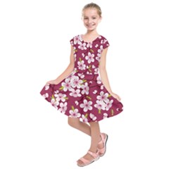 Cherry Blossom Kids  Short Sleeve Dress by goljakoff