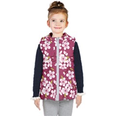 Cherry Blossom Kids  Hooded Puffer Vest by goljakoff