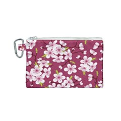 Cherry Blossom Canvas Cosmetic Bag (small) by goljakoff