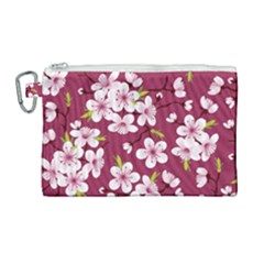 Cherry Blossom Canvas Cosmetic Bag (large) by goljakoff