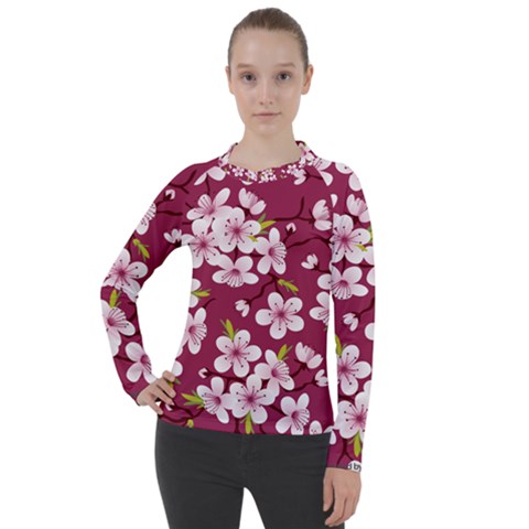 Cherry Blossom Women s Pique Long Sleeve Tee by goljakoff