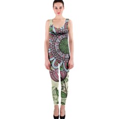 Mandala Flower One Piece Catsuit by goljakoff