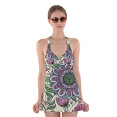 Mandala Flower Halter Dress Swimsuit  by goljakoff