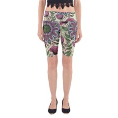 Mandala Flower Yoga Cropped Leggings by goljakoff