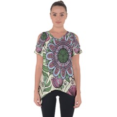 Mandala Flower Cut Out Side Drop Tee by goljakoff