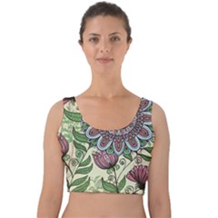 Mandala Flower Velvet Crop Top by goljakoff