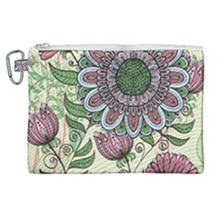 Mandala Flower Canvas Cosmetic Bag (xl) by goljakoff