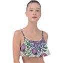 Mandala flower Frill Bikini Top View1