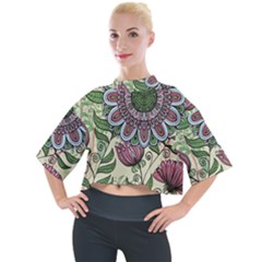 Mandala Flower Mock Neck Tee by goljakoff