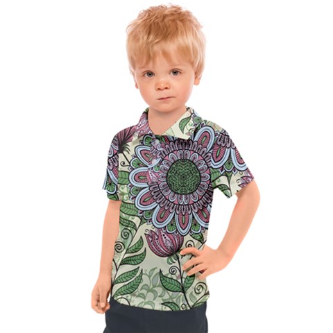 Mandala Flower Kids  Polo Tee by goljakoff