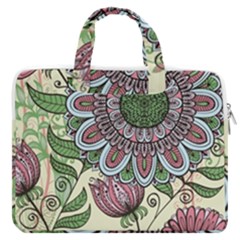 Mandala Flower Macbook Pro Double Pocket Laptop Bag by goljakoff