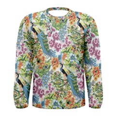 Flowers And Peacock Men s Long Sleeve Tee by goljakoff