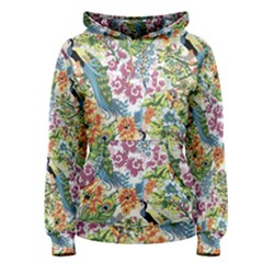 Flowers And Peacock Women s Pullover Hoodie by goljakoff