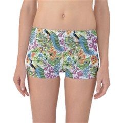 Flowers And Peacock Boyleg Bikini Bottoms by goljakoff