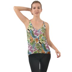 Flowers And Peacock Chiffon Cami by goljakoff