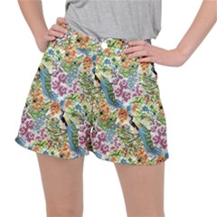 Flowers And Peacock Ripstop Shorts by goljakoff