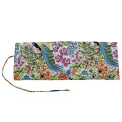 Flowers And Peacock Roll Up Canvas Pencil Holder (s) by goljakoff